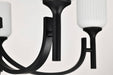 Chandelier Nuvo 60-8650 Solara - 5 Light Chandelier - Matte Black Finish - Frosted Ribbed Glass Nuvo