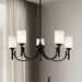 Chandelier Nuvo 60-8650 Solara - 5 Light Chandelier - Matte Black Finish - Frosted Ribbed Glass Nuvo