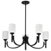 Chandelier Nuvo 60-8650 Solara - 5 Light Chandelier - Matte Black Finish - Frosted Ribbed Glass Nuvo