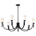 Chandelier Nuvo 60-8651 Solara - 7 Light Chandelier - Matte Black Finish - Frosted Ribbed Glass Nuvo