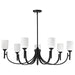 Chandelier Nuvo 60-8651 Solara - 7 Light Chandelier - Matte Black Finish - Frosted Ribbed Glass Nuvo