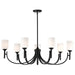 Chandelier Nuvo 60-8651 Solara - 7 Light Chandelier - Matte Black Finish - Frosted Ribbed Glass Nuvo