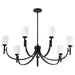 Chandelier Nuvo 60-8651 Solara - 7 Light Chandelier - Matte Black Finish - Frosted Ribbed Glass Nuvo