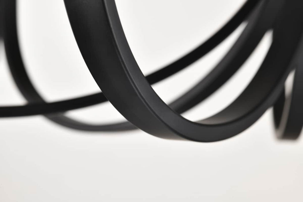 Chandelier Nuvo 60-8651 Solara - 7 Light Chandelier - Matte Black Finish - Frosted Ribbed Glass Nuvo