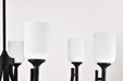 Chandelier Nuvo 60-8651 Solara - 7 Light Chandelier - Matte Black Finish - Frosted Ribbed Glass Nuvo
