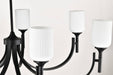 Chandelier Nuvo 60-8651 Solara - 7 Light Chandelier - Matte Black Finish - Frosted Ribbed Glass Nuvo