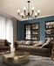 Chandelier Nuvo 60-8651 Solara - 7 Light Chandelier - Matte Black Finish - Frosted Ribbed Glass Nuvo