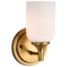 Wall Sconce Nuvo 60-8661 Solara - 1 Light Wall Sconce - Natural Brass Finish - Frosted Ribbed Glass Nuvo