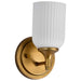 Wall Sconce Nuvo 60-8661 Solara - 1 Light Wall Sconce - Natural Brass Finish - Frosted Ribbed Glass Nuvo