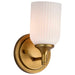 Wall Sconce Nuvo 60-8661 Solara - 1 Light Wall Sconce - Natural Brass Finish - Frosted Ribbed Glass Nuvo