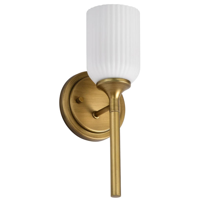 Wall Sconce Nuvo 60-8661 Solara - 1 Light Wall Sconce - Natural Brass Finish - Frosted Ribbed Glass Nuvo