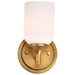 Wall Sconce Nuvo 60-8661 Solara - 1 Light Wall Sconce - Natural Brass Finish - Frosted Ribbed Glass Nuvo