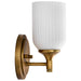 Wall Sconce Nuvo 60-8661 Solara - 1 Light Wall Sconce - Natural Brass Finish - Frosted Ribbed Glass Nuvo