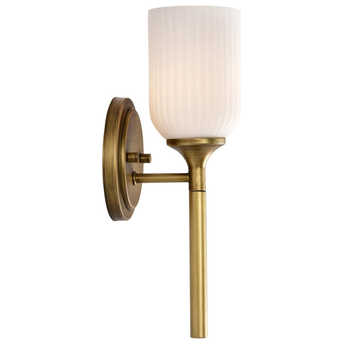 Wall Sconce Nuvo 60-8661 Solara - 1 Light Wall Sconce - Natural Brass Finish - Frosted Ribbed Glass Nuvo