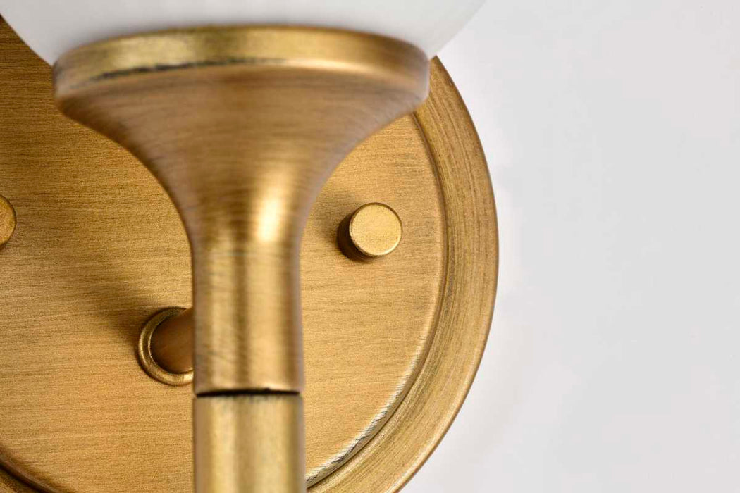Wall Sconce Nuvo 60-8661 Solara - 1 Light Wall Sconce - Natural Brass Finish - Frosted Ribbed Glass Nuvo