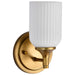 Wall Sconce Nuvo 60-8661 Solara - 1 Light Wall Sconce - Natural Brass Finish - Frosted Ribbed Glass Nuvo