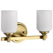 Vanity Nuvo 60-8662 Solara - 2 Light Vanity - Natural Brass Finish - Frosted Ribbed Glass Nuvo