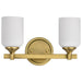 Vanity Nuvo 60-8662 Solara - 2 Light Vanity - Natural Brass Finish - Frosted Ribbed Glass Nuvo