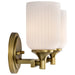Vanity Nuvo 60-8662 Solara - 2 Light Vanity - Natural Brass Finish - Frosted Ribbed Glass Nuvo