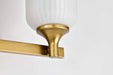 Vanity Nuvo 60-8662 Solara - 2 Light Vanity - Natural Brass Finish - Frosted Ribbed Glass Nuvo
