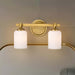 Vanity Nuvo 60-8662 Solara - 2 Light Vanity - Natural Brass Finish - Frosted Ribbed Glass Nuvo