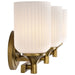 Vanity Nuvo 60-8663 Solara - 3 Light Vanity - Natural Brass Finish - Frosted Ribbed Glass Nuvo