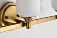 Vanity Nuvo 60-8663 Solara - 3 Light Vanity - Natural Brass Finish - Frosted Ribbed Glass Nuvo