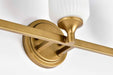 Vanity Nuvo 60-8663 Solara - 3 Light Vanity - Natural Brass Finish - Frosted Ribbed Glass Nuvo