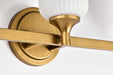 Vanity Nuvo 60-8663 Solara - 3 Light Vanity - Natural Brass Finish - Frosted Ribbed Glass Nuvo