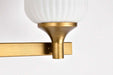 Vanity Nuvo 60-8663 Solara - 3 Light Vanity - Natural Brass Finish - Frosted Ribbed Glass Nuvo