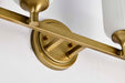 Vanity Nuvo 60-8664 Solara - 4 Light Vanity - Natural Brass Finish - Frosted Ribbed Glass Nuvo