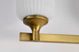 Vanity Nuvo 60-8664 Solara - 4 Light Vanity - Natural Brass Finish - Frosted Ribbed Glass Nuvo