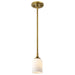 Mini Pendant Nuvo 60-8665 Solara - Mini Pendant - Natural Brass Finish - Frosted Ribbed Glass Nuvo