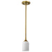 Mini Pendant Nuvo 60-8665 Solara - Mini Pendant - Natural Brass Finish - Frosted Ribbed Glass Nuvo