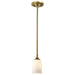 Mini Pendant Nuvo 60-8665 Solara - Mini Pendant - Natural Brass Finish - Frosted Ribbed Glass Nuvo