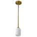 Mini Pendant Nuvo 60-8665 Solara - Mini Pendant - Natural Brass Finish - Frosted Ribbed Glass Nuvo
