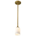 Mini Pendant Nuvo 60-8665 Solara - Mini Pendant - Natural Brass Finish - Frosted Ribbed Glass Nuvo