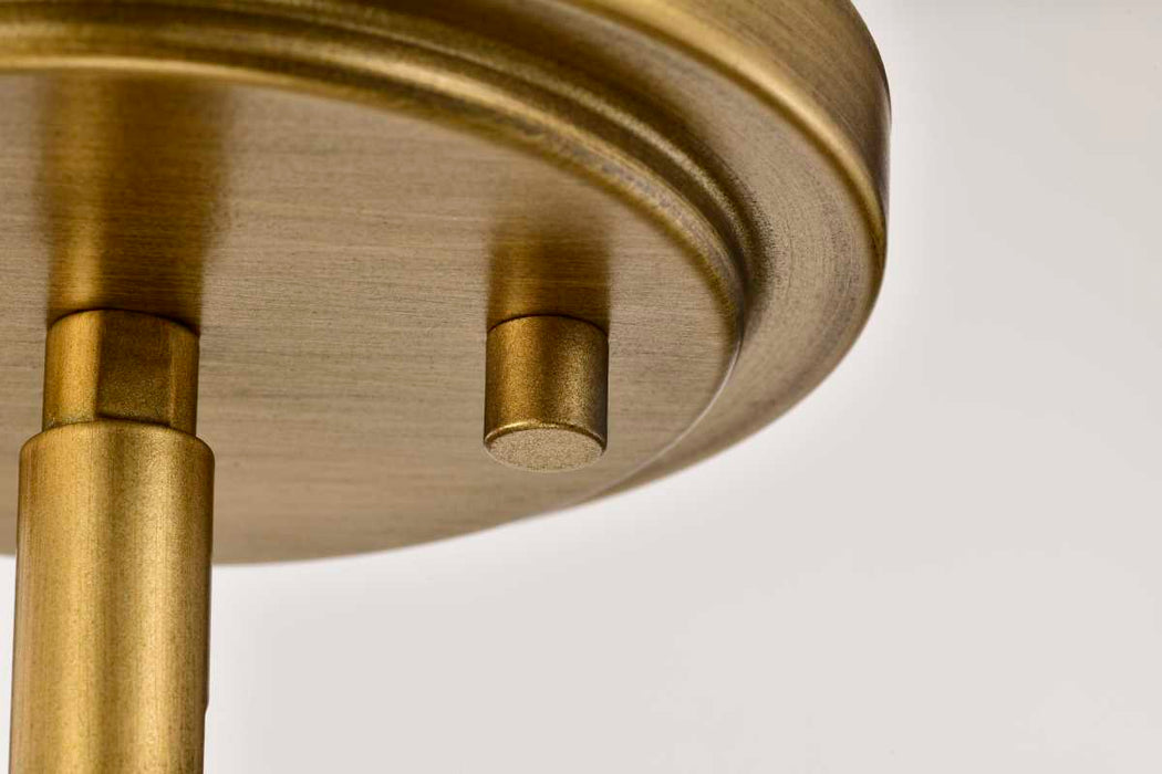 Mini Pendant Nuvo 60-8665 Solara - Mini Pendant - Natural Brass Finish - Frosted Ribbed Glass Nuvo