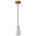 Mini Pendant Nuvo 60-8665 Solara - Mini Pendant - Natural Brass Finish - Frosted Ribbed Glass Nuvo