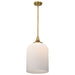 Pendant Nuvo 60-8666 Solara - Pendant - Natural Brass Finish - Frosted Ribbed Glass Nuvo