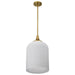 Pendant Nuvo 60-8666 Solara - Pendant - Natural Brass Finish - Frosted Ribbed Glass Nuvo