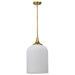 Pendant Nuvo 60-8666 Solara - Pendant - Natural Brass Finish - Frosted Ribbed Glass Nuvo
