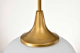 Pendant Nuvo 60-8666 Solara - Pendant - Natural Brass Finish - Frosted Ribbed Glass Nuvo