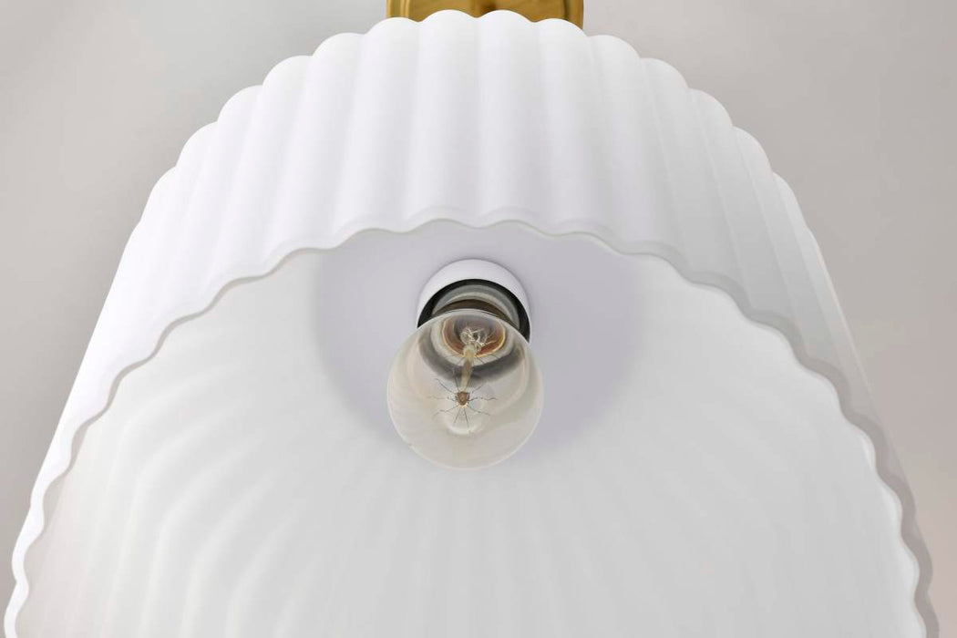 Pendant Nuvo 60-8666 Solara - Pendant - Natural Brass Finish - Frosted Ribbed Glass Nuvo