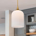 Pendant Nuvo 60-8666 Solara - Pendant - Natural Brass Finish - Frosted Ribbed Glass Nuvo