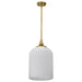 Pendant Nuvo 60-8666 Solara - Pendant - Natural Brass Finish - Frosted Ribbed Glass Nuvo