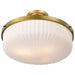 Semi Flush Mount Nuvo 60-8667 Solara - Semi Flush Mount - Natural Brass Finish - Frosted Ribbed Glass Nuvo
