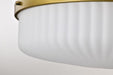 Semi Flush Mount Nuvo 60-8667 Solara - Semi Flush Mount - Natural Brass Finish - Frosted Ribbed Glass Nuvo