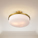 Semi Flush Mount Nuvo 60-8667 Solara - Semi Flush Mount - Natural Brass Finish - Frosted Ribbed Glass Nuvo