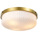 Flush Mount Nuvo 60-8668 Solara - Flush Mount - Natural Brass Finish - Frosted Ribbed Glass Nuvo